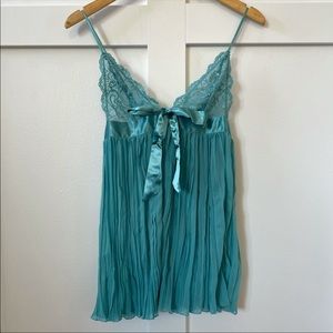 Victoria’s Secret Pleated Teal Baby Doll Lingerie! Like New!